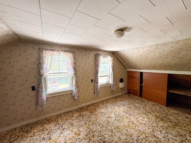 144 Main Rd, Burlington, ME 04417 - bonus room featuring vaulted ceiling and wallpapered walls