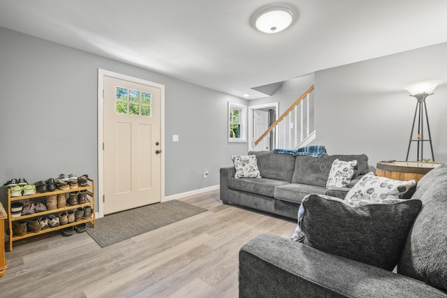 152 Quarry Rd, Limerick, ME 04048 - living area with stairway and light wood-type flooring