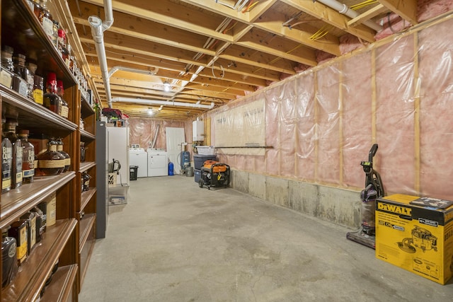 152 Quarry Rd, Limerick, ME 04048 - unfinished below grade area with independent washer and dryer and water heater