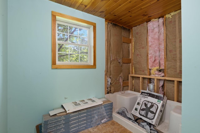 30 Cogliandro Dr, Acton, ME 04001 - bathroom with wood ceiling