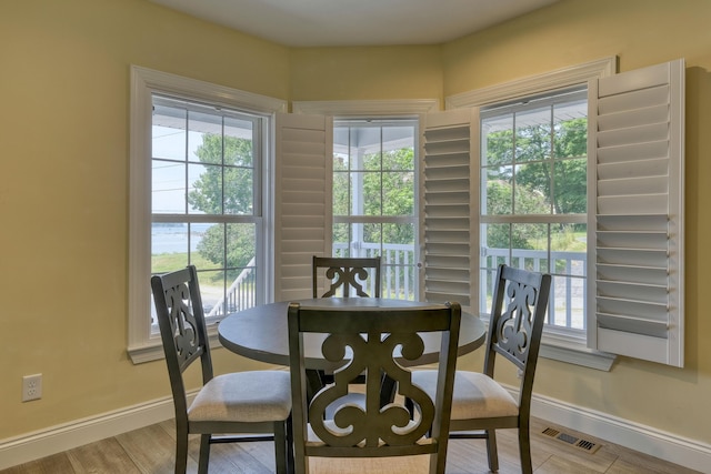 2 Church St, Deer Isle, ME 04627 - dining space with baseboards and light wood finished floors