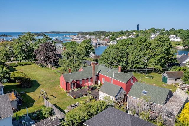 5 Chestnut St, Vinalhaven, ME 04863 - aerial view of residential area featuring a nearby body of water