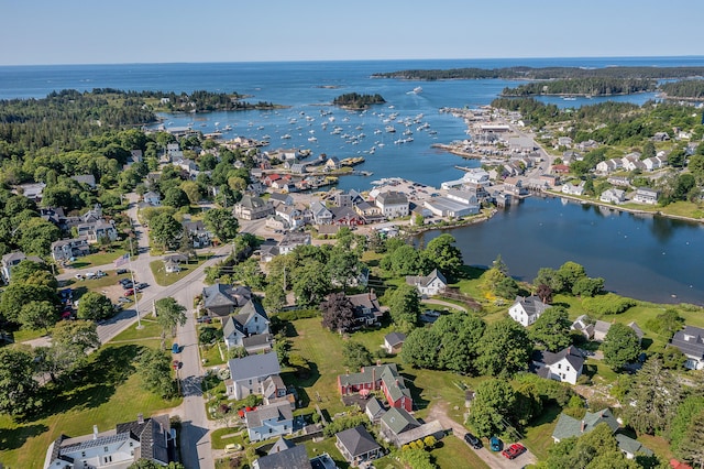 5 Chestnut St, Vinalhaven, ME 04863 - aerial view of property's location featuring a large body of water and nearby suburban area