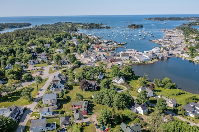 5 Chestnut St, Vinalhaven, ME 04863 - aerial view of property and surrounding area with a nearby body of water and nearby suburban area