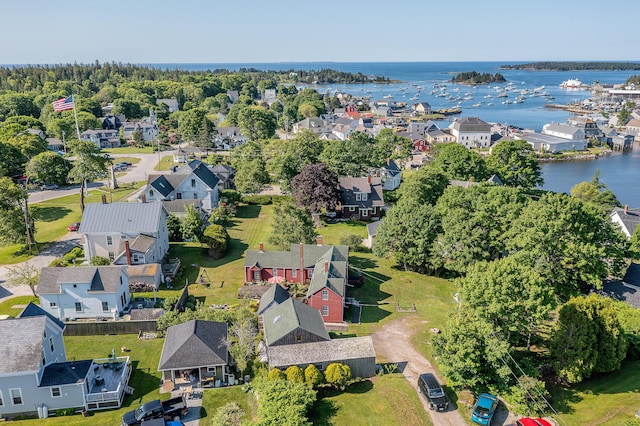 5 Chestnut St, Vinalhaven, ME 04863 - aerial perspective of suburban area featuring a large body of water
