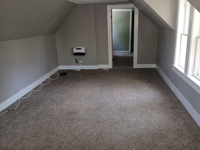 44 Baldwin St, Livermore Falls, ME 04254 - additional living space featuring vaulted ceiling and carpet flooring