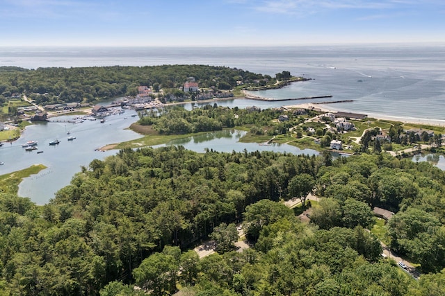53 Beach Ave, Kennebunk, ME 04043 - drone / aerial view of a nearby body of water and a heavily wooded area