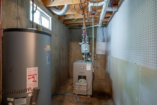 415 Waldoboro Rd, Jefferson, ME 04348 - utility room with gas water heater and a heating unit