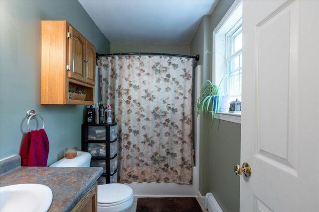 415 Waldoboro Rd, Jefferson, ME 04348 - full bathroom with vanity and shower / bath combination with curtain