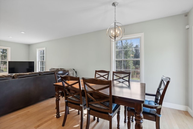 5 Harmony Way, Falmouth, ME 04105 - dining area featuring plenty of natural light, light wood-style floors, a chandelier, and recessed lighting