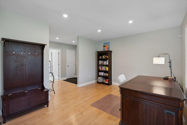 5 Harmony Way, Falmouth, ME 04105 - home office with light wood-style flooring and recessed lighting