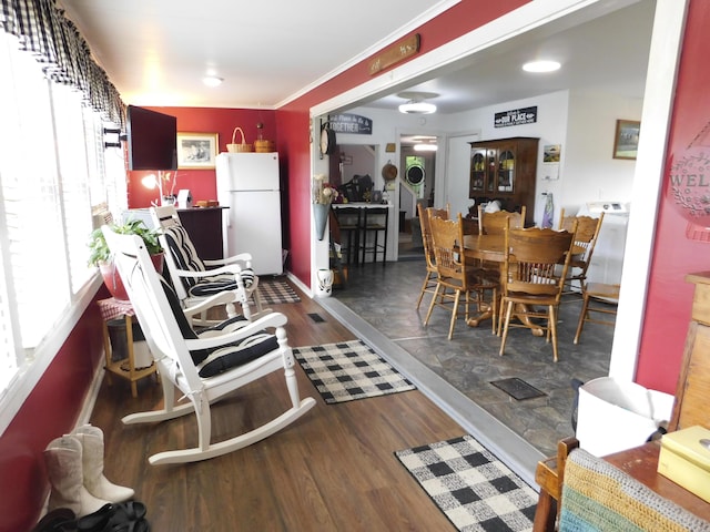 170 Main St, Sangerville, ME 04479 - dining room with wood finished floors and washer / clothes dryer