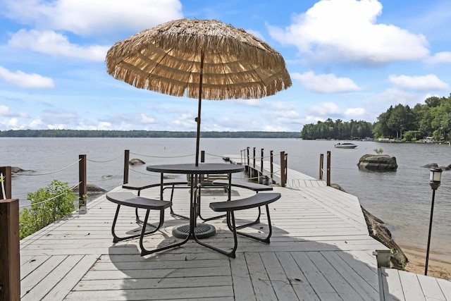 7 Papoose Island Rd, Raymond, ME 04071 - dock area featuring a water view