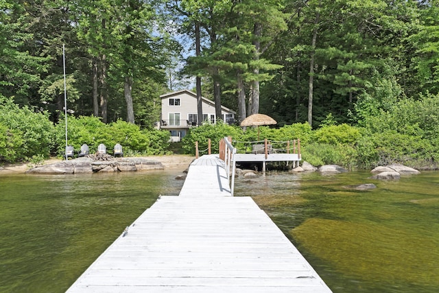 7 Papoose Island Rd, Raymond, ME 04071 - dock featuring a water view