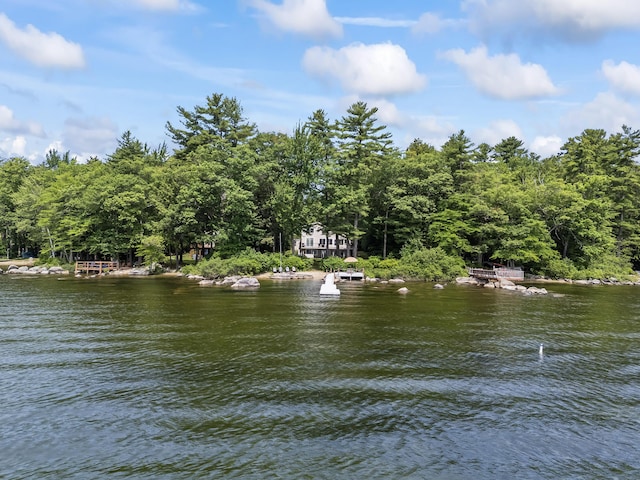 7 Papoose Island Rd, Raymond, ME 04071 - water view with a heavily wooded area