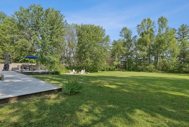 2 Far View Cir, Saco, ME 04072 - view of green lawn with a wooden deck