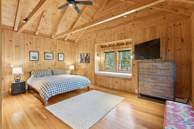 7 Coven Hill Ln, South Bristol, ME 04568 - bedroom with wood finished floors, wood ceiling, and wooden walls