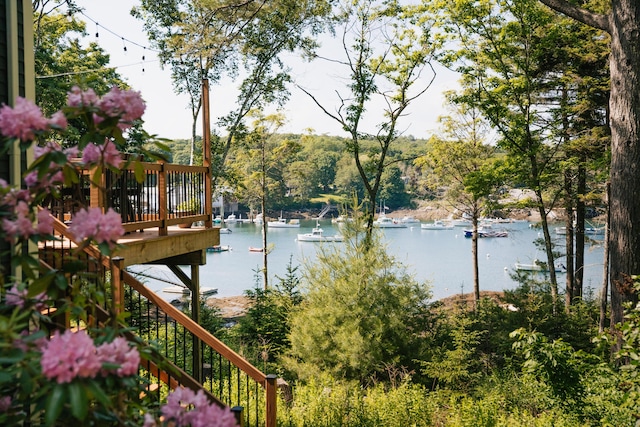 7 Coven Hill Ln, South Bristol, ME 04568 - water view featuring stairway
