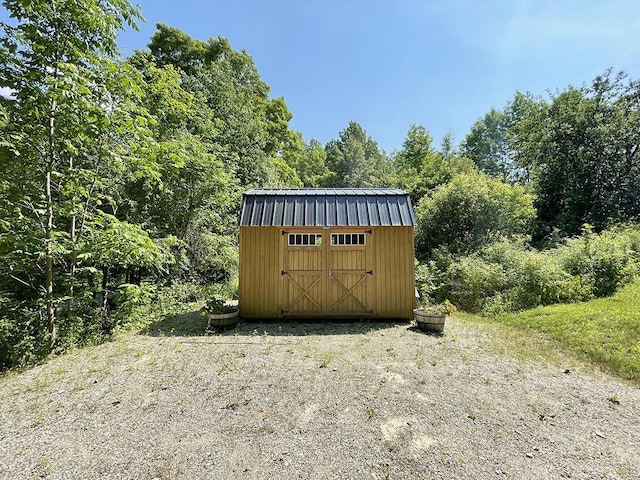 232 Hatch Rd, Prospect, ME 04981 - view of shed with a forest view
