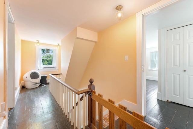 390 Front St, Bath, ME 04530 - hall featuring an upstairs landing and dark wood finished floors