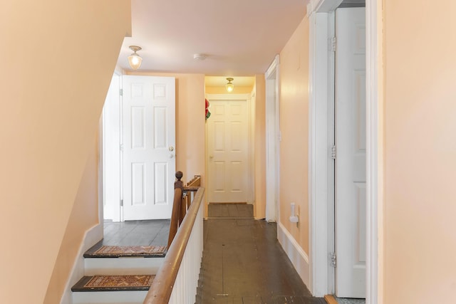 390 Front St, Bath, ME 04530 - corridor with baseboards and dark wood-style floors