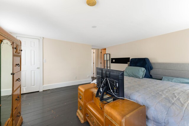 390 Front St, Bath, ME 04530 - bedroom with dark wood-style flooring and baseboards