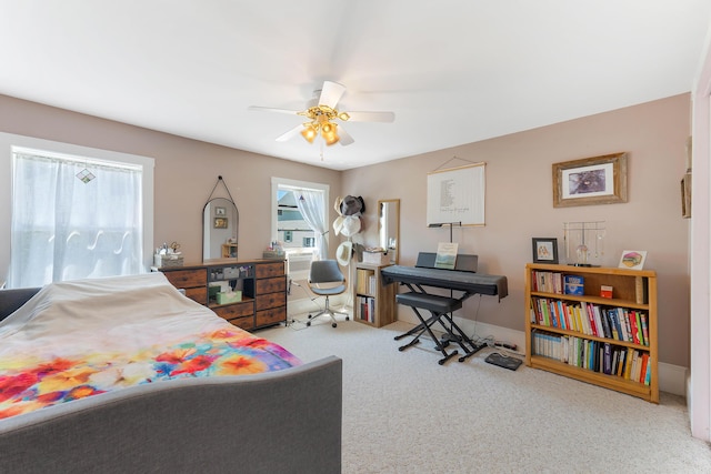 390 Front St, Bath, ME 04530 - carpeted bedroom with a ceiling fan