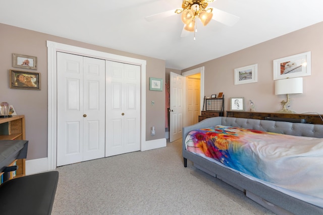 390 Front St, Bath, ME 04530 - carpeted bedroom with a closet and ceiling fan