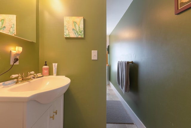 390 Front St, Bath, ME 04530 - bathroom featuring vanity and tile patterned floors