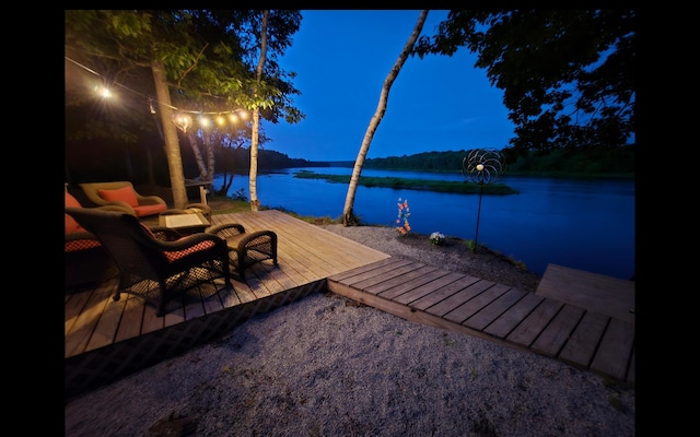 1093 N Chester Rd, Chester, ME 04457 - dock with a deck with water view