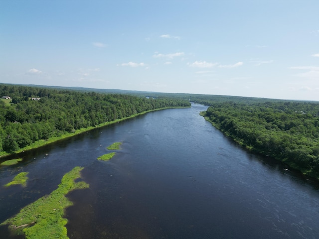 1093 N Chester Rd, Chester, ME 04457 - drone / aerial view of a forest and a large body of water