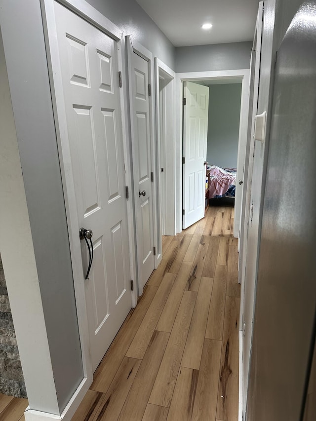 64 Litchfield Rd, Bowdoin, ME 04287 - corridor featuring light wood-style floors and recessed lighting
