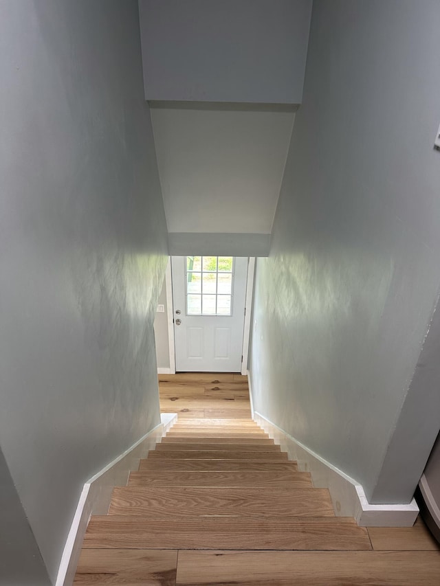 64 Litchfield Rd, Bowdoin, ME 04287 - staircase featuring wood finished floors