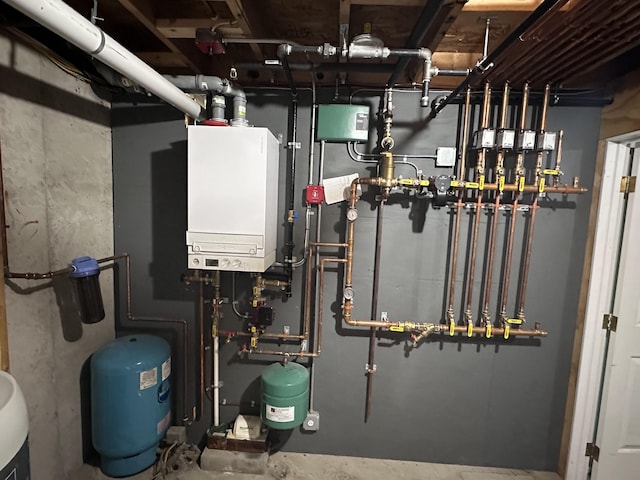 64 Litchfield Rd, Bowdoin, ME 04287 - utility room with water heater
