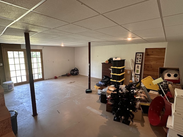 64 Litchfield Rd, Bowdoin, ME 04287 - basement featuring a drop ceiling