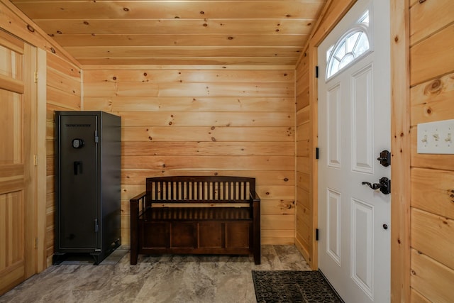 51 Short Point Way, Orland, ME 04472 - bedroom with wood ceiling and wood walls