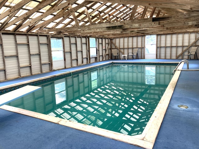 1 Francis Rd, Steuben, ME 04680 - indoor pool featuring a diving board