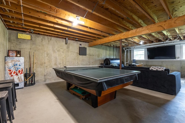 352 River Rd, Eliot, ME 03903 - game room featuring concrete flooring and billiards table