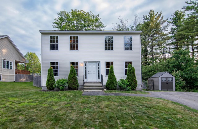 9 St James Pl, Lewiston, ME 04240 - colonial-style house with a storage unit