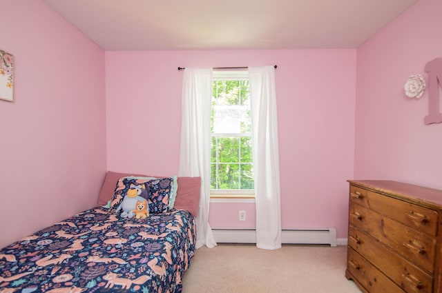 9 St James Pl, Lewiston, ME 04240 - bedroom with multiple windows, light colored carpet, and a baseboard heating unit