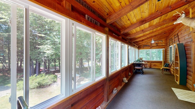 25 Loop Rd, Chester, ME 04457 - sunroom featuring wood ceiling and carpet floors