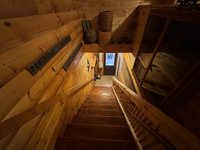 25 Loop Rd, Chester, ME 04457 - staircase with wood walls