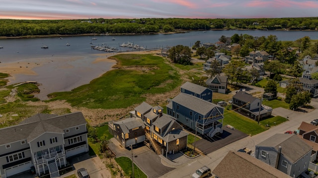 9 Riverside Ave, Saco, ME 04072 - aerial view at dusk of a water view and a residential view