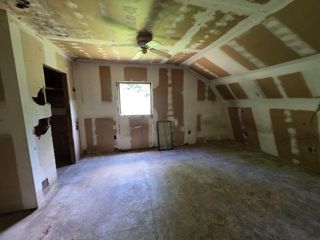 67 Back Searsport Rd, Searsport, ME 04974 - bonus room featuring a ceiling fan and lofted ceiling