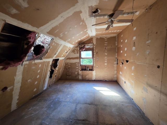 67 Back Searsport Rd, Searsport, ME 04974 - additional living space with ceiling fan and vaulted ceiling