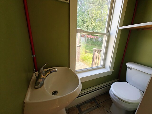 1052 Douty Hill Rd, Sangerville, ME 04479 - bathroom with tile patterned floors and toilet