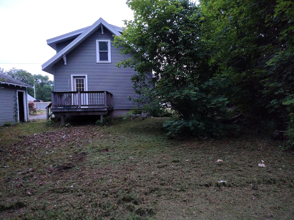 6 Fowler St, Augusta, ME 04330 - rear view of house featuring a wooden deck