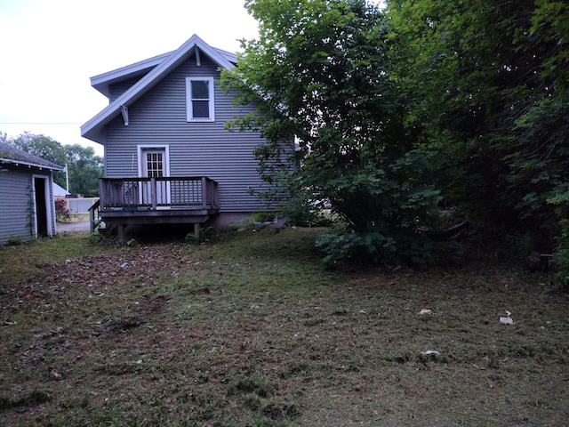 6 Fowler St, Augusta, ME 04330 - rear view of house featuring a wooden deck
