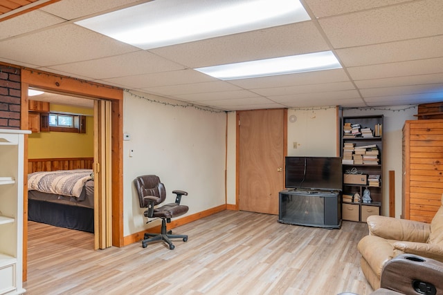 11 Gertrude Ave, Biddeford, ME 04005 - home office with a drop ceiling and light wood-type flooring