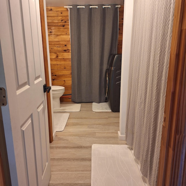 71 Mountain View Dr, Hartford, ME 04220 - full bath featuring wood finished floors and a shower with shower curtain